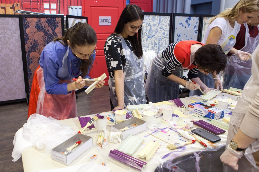 мастер-класс Михаила Дудина по декорированию лепнины в Центре Дизайна Мануфактура 5 Ампир Декор