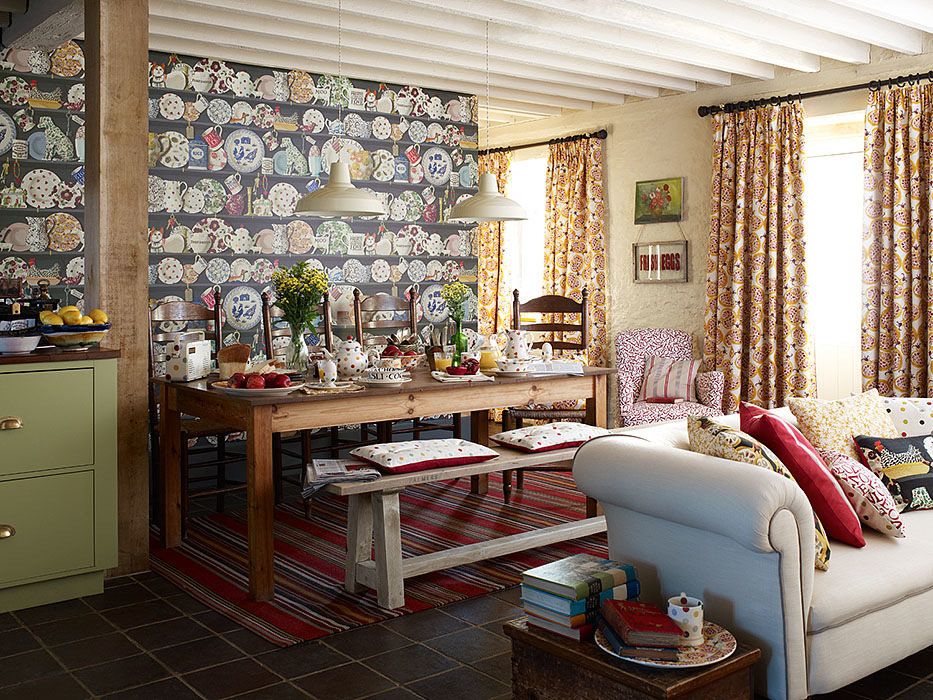 Обои с рисунками посуды из каталога Emma Bridgewater