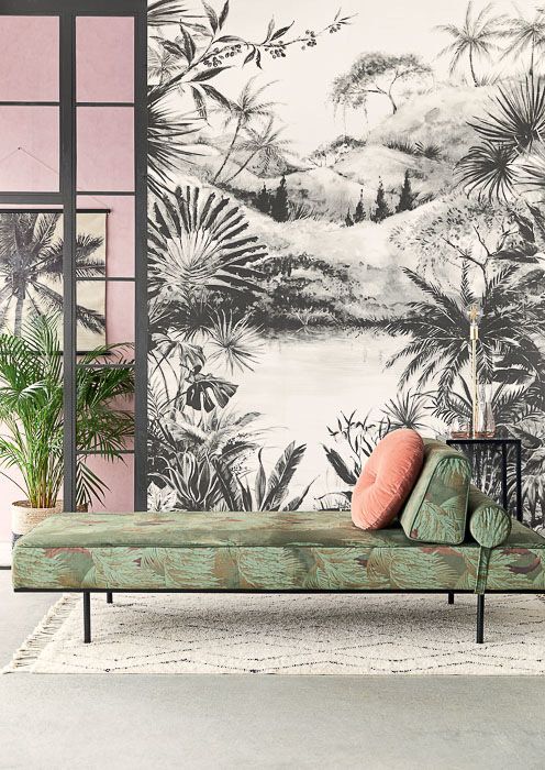 панно с тропическими мотивами в монохроме из коллекции Vivid
