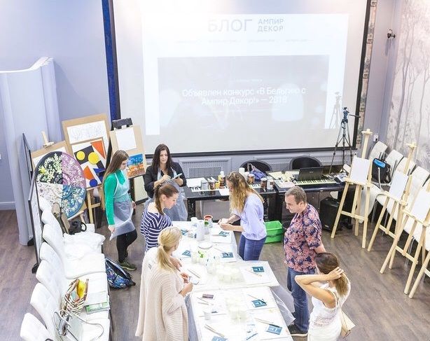 фрагмент мастер-класса Арины Эффи в Центре Дизайна Мануфактура 5 Ампир Декор