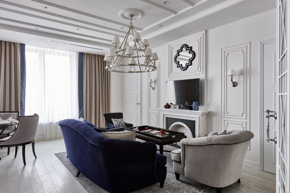 Гостиная в квартире жилого комплекса «Wine House», проект Mill Studio