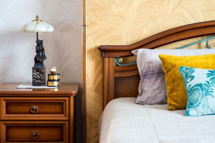 винтажная лампа в интерьере, проект дизайнера Ольги Лапшовой