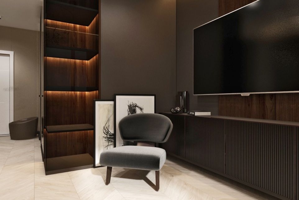 темные оттенки в интерьере, дизайнер Оксана Лисоветченко