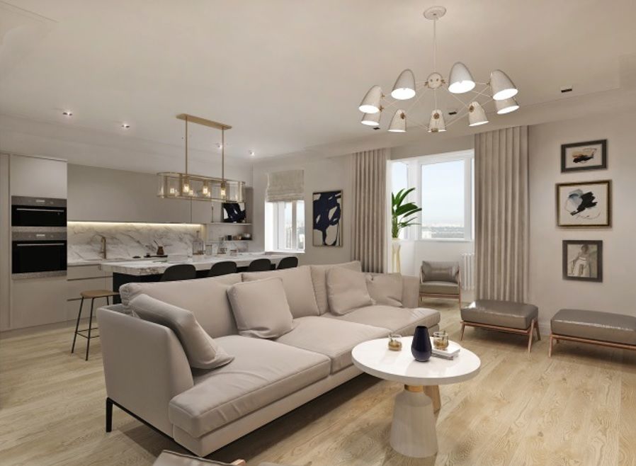 декор объединенного пространства, дизайнер Оксана Лисоветченко