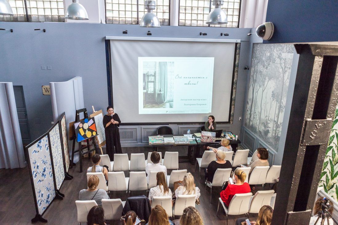 семинар дизайнера по текстилю Екатерины Егоровой в Центре Дизайна Мануфактура 5 Ампир Декор