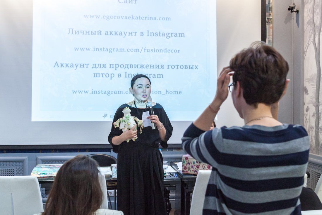 семинар дизайнера по текстилю Екатерины Егоровой в Центре Дизайна Мануфактура 5 Ампир Декор