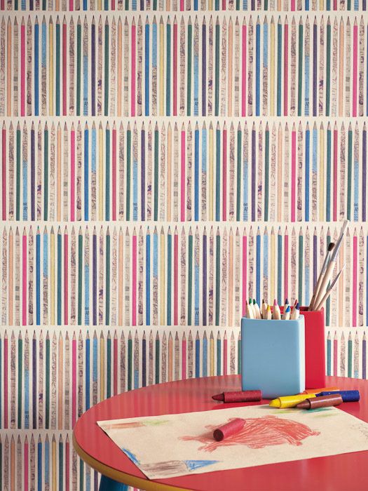 обои с цветными карандашами, коллекция Abracazoo от бренда Sanderson