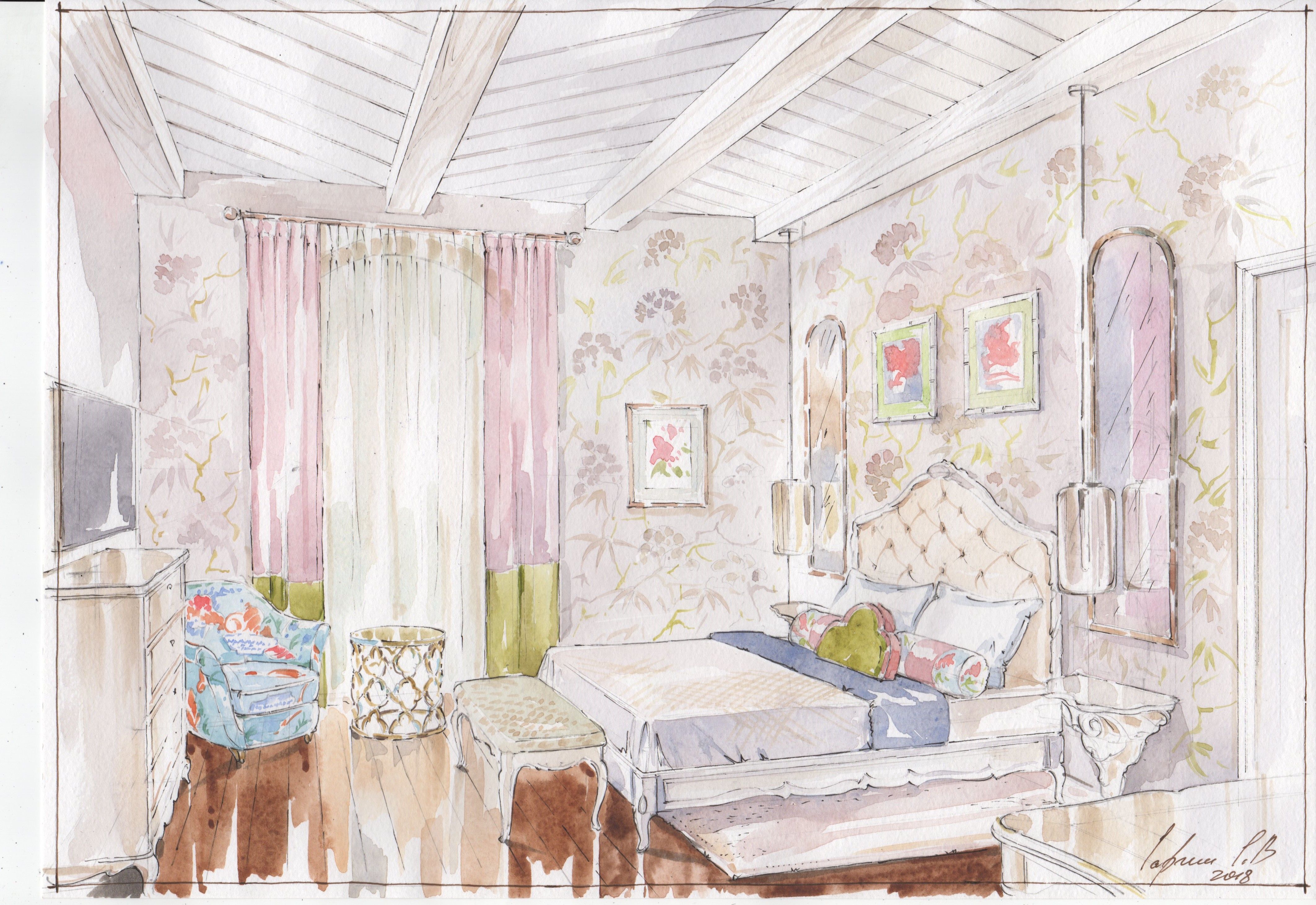 акварельный скетчинг Мануфактура 5 Ампир Декор