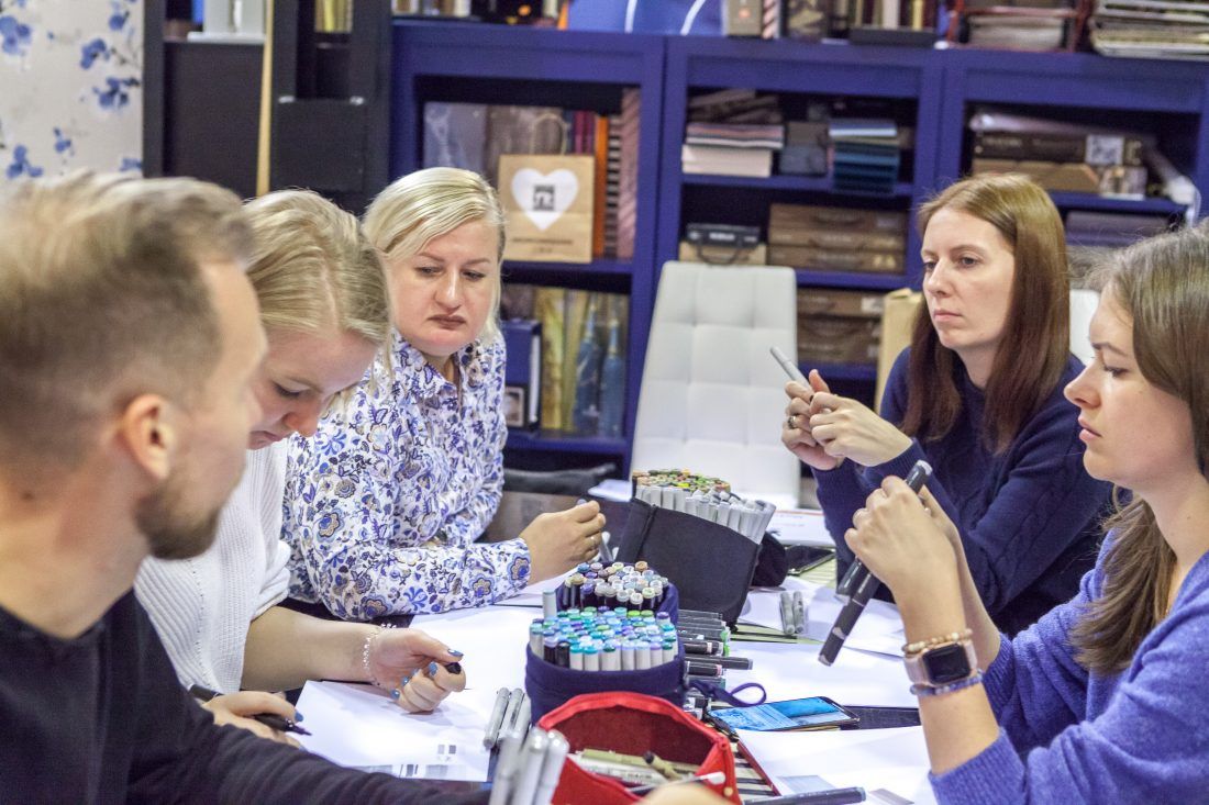 Мастер-класс по скетчингу от команды Artlover space в Центре Дизайна Мануфактура 5 Ампир Декор