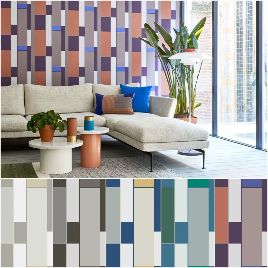 Ампир Декор флизелиновые обои Tinted Tiles от Hookedonwalls