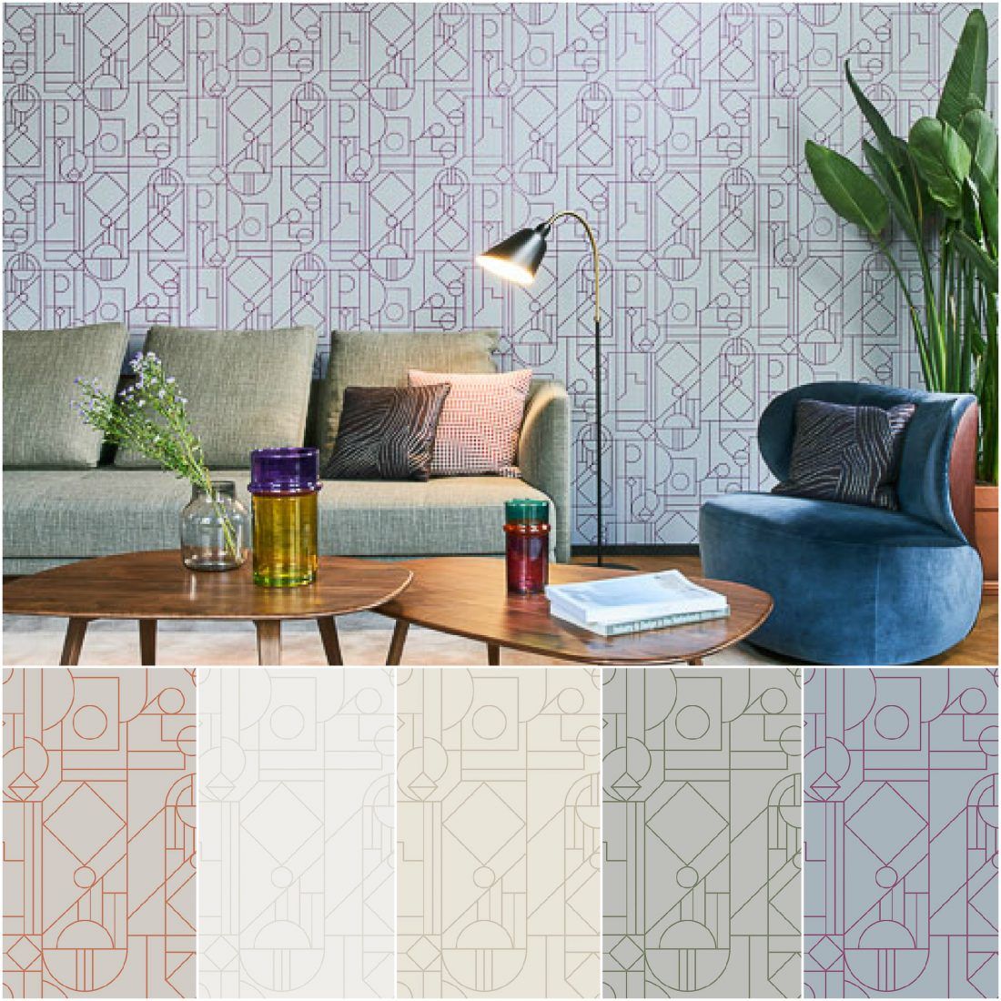 Ампир Декор флизелиновые обои Tinted Tiles от Hookedonwalls