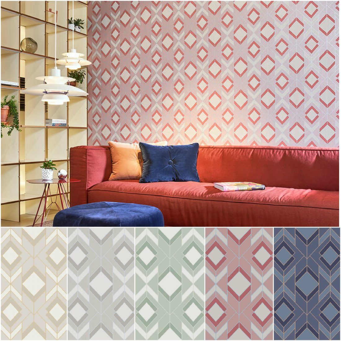 Ампир Декор флизелиновые обои Tinted Tiles от Hookedonwalls