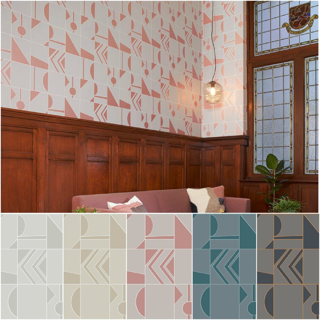 Ампир Декор флизелиновые обои Tinted Tiles от Hookedonwalls
