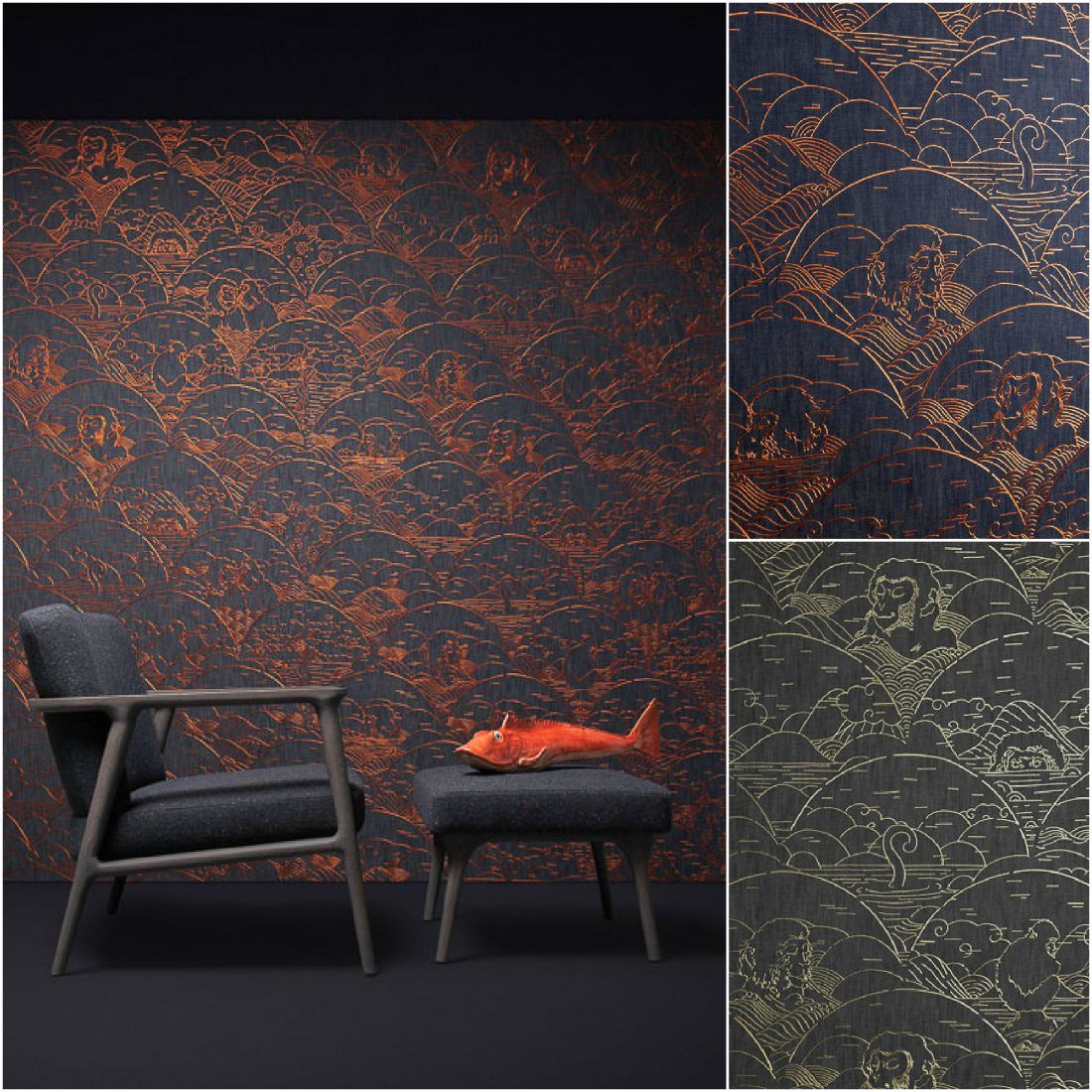 Ампир Декор коллекция обоев Moooi Tokyo Blue от Arte