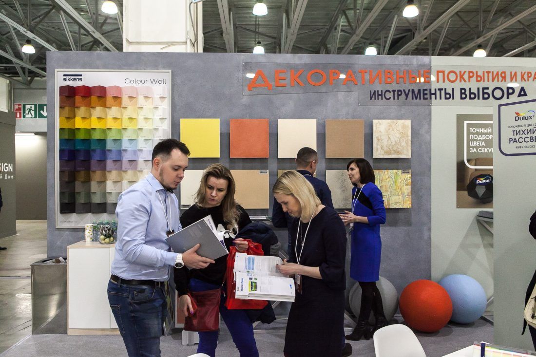 Ампир Декор на выставке BATIMAT RUSSIA 2020, стенд с красками AkzoNobel